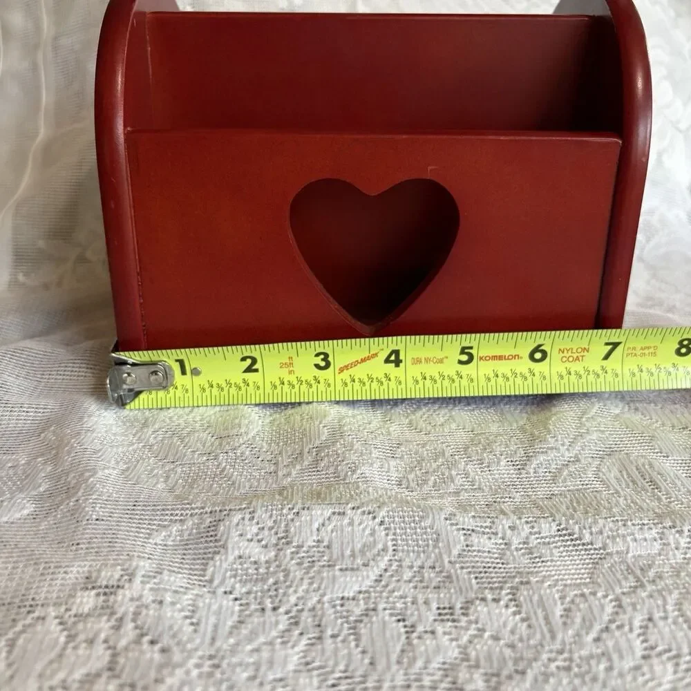 Vintage‎ Wooden Heart Cut-Out Napkin, Mail Holder 7” Lazy Susan Cottagecore